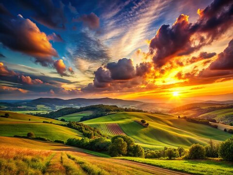 Myspace Background: Serene Sunset Landscape Photography
