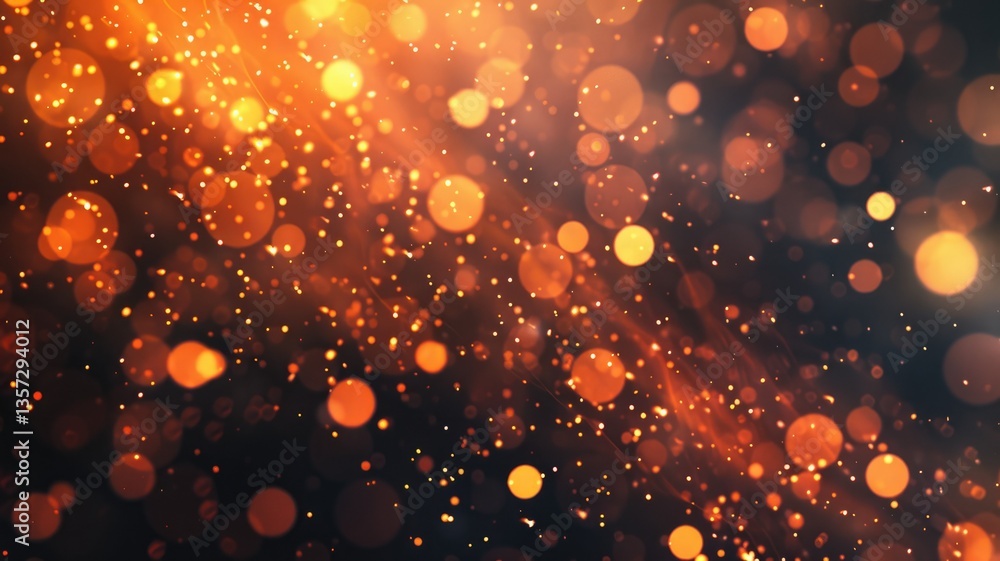 Aufkleber the abstract picture about warm tone colorful particle lighting lights creating a blurred and festiv