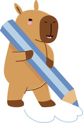 School Capybara Drawing With Pencil