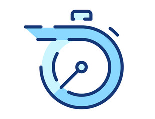 Line icon about fast services concept. Editable stroke in blue colors. White background.