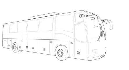 bus passenger transportation 3d illustration