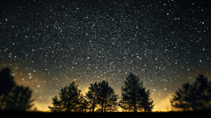 Fototapeta premium Night sky above forest