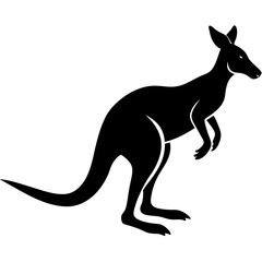 A vector silhouette of a kangaroo mid-jump 