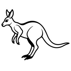 A vector silhouette of a kangaroo mid-jump 