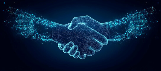 A digital handshake symbolizing trust and collaboration in the modern tech landscape.