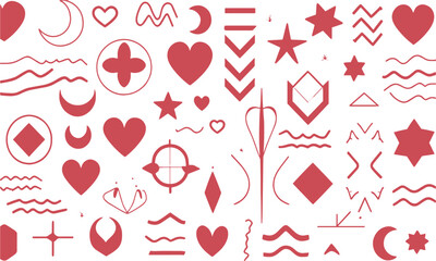 Modern vector-style illustration featuring of simple geometric shapes outlined, easily editable.