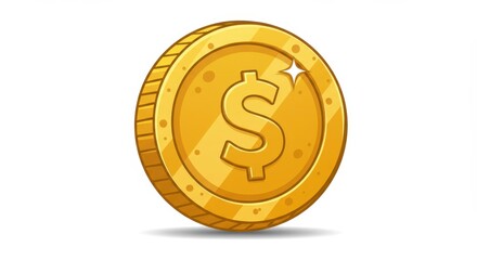 Pixel Art Gold Dollar Coin Illustration