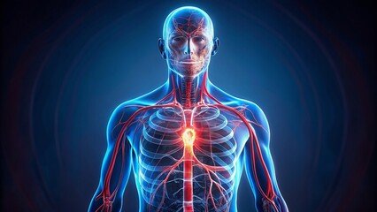 Night Vision: Illuminated Human Circulatory System Anatomy