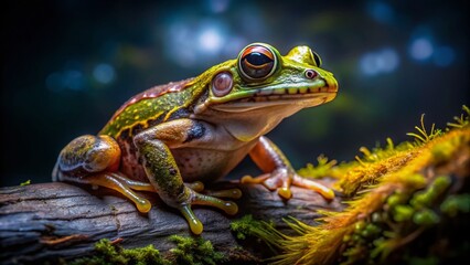 Naklejka premium Pacific Chorus Frog Night Photography - Amphibian in Low Light