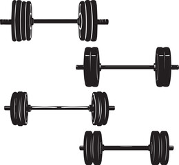 Dumbbells isolated on white background silhouette