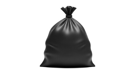 Naklejka premium Black Garbage Bag Isolated on White Stock Photo