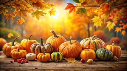 Panoramic Autumn Harvest:  Free Pumpkin Clipart Illustrations