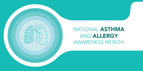 vector graphic of asthma and allergy awareness month good for asthma and allergy awareness month celebration. flat design. flyer design.flat illustration.