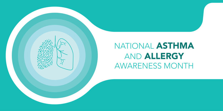 vector graphic of asthma and allergy awareness month good for asthma and allergy awareness month celebration. flat design. flyer design.flat illustration. - Powered by Adobe