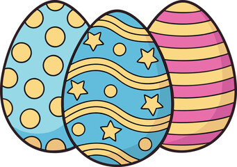 Colorful Easter Eggs Vector Illustration for Spring and Holiday Designs

