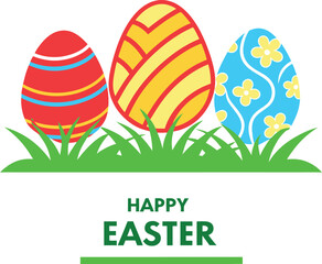 Easter Wishes Typography Art with Bunny and Egg Decorations