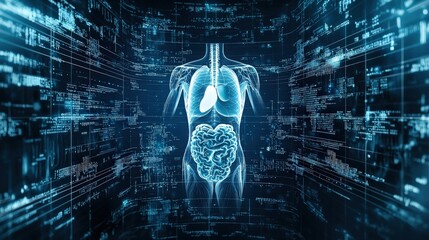 Digital Human Anatomy Visualization with Body Organs and Data Flow