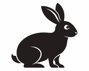 Obraz premium The black rabbit silhouette vector illustration, logo type silhouette is simple and elegant