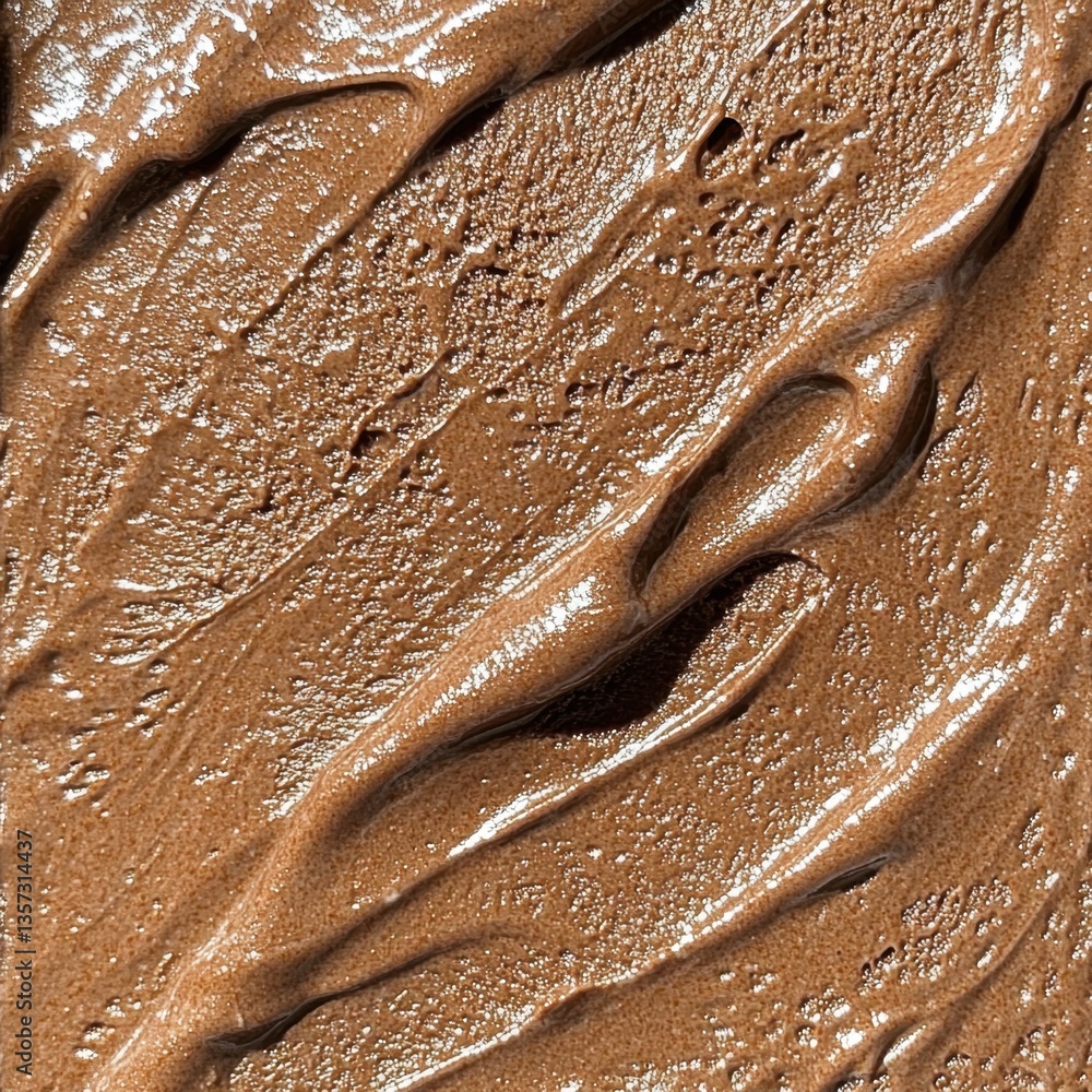Poster rich and creamy chocolate texture background with glossy swirls and smooth surface for culinary desi