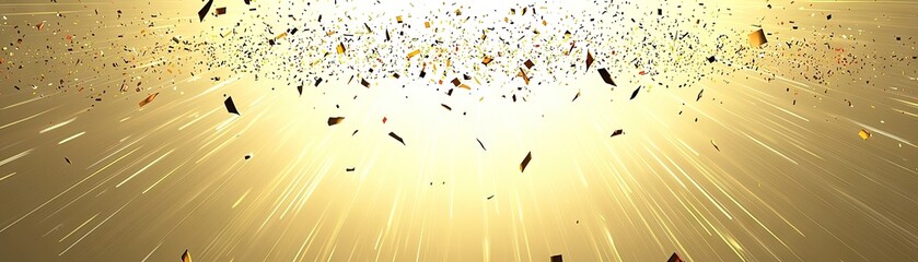 Golden confetti explosion, celebration background
