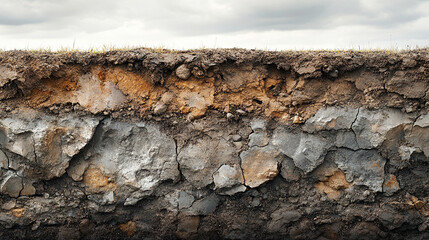 A soil profile reveals Earth's layered history, symbolizing time, memory, and transformation. Each stratum represents change, preservation, and the deep connection between past and present