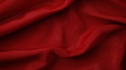 Lush Red Satin Fabric Texture with Soft Drapes and Elegant Flowing Patterns Ideal for Fashion and Interior Design Projects