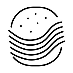 Illustration of a black hamburger icon on a white background