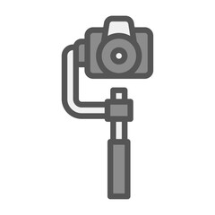 Stabilizer Camera filled outline icon, Stabilizer colour line illustration