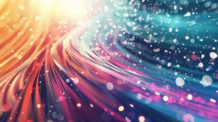 Obraz premium Abstract of neon light glowing with digital technology design. High tech vibrant laser illuminated with contemporary concept in cyberspace style perfect for cyber theme background and wallpaper. AIG53