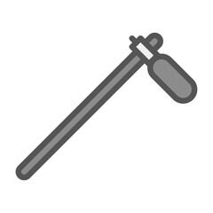 Boom Microphone filled outline icon, Microphone colour line illustration