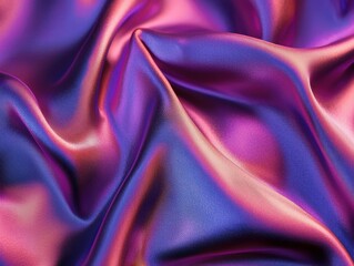 Obraz premium Abstract silk fabric with soft waves, folds, and iridescent colors. It offers a luxurious, flowing aesthetic.