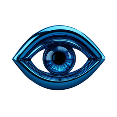 A shiny blue eye icon for visibility, transparent background. 