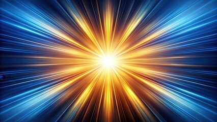Fototapeta premium Abstract Radiating Light Burst A Dynamic Energy Composition of Blue and Gold Hues