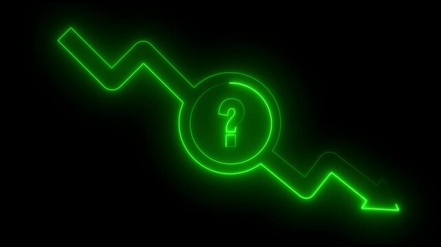 Arrow rising with question mark icon representing about Interest rates, income taxes, and inflation. Isolated transparent background.