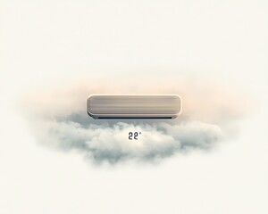 Fototapeta premium Wooden block on clouds with 22.