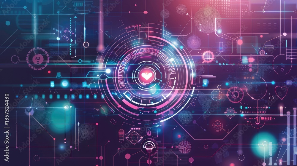 Poster explore a modern interactive digital background ideal for visualization projects. this vibrant abstr
