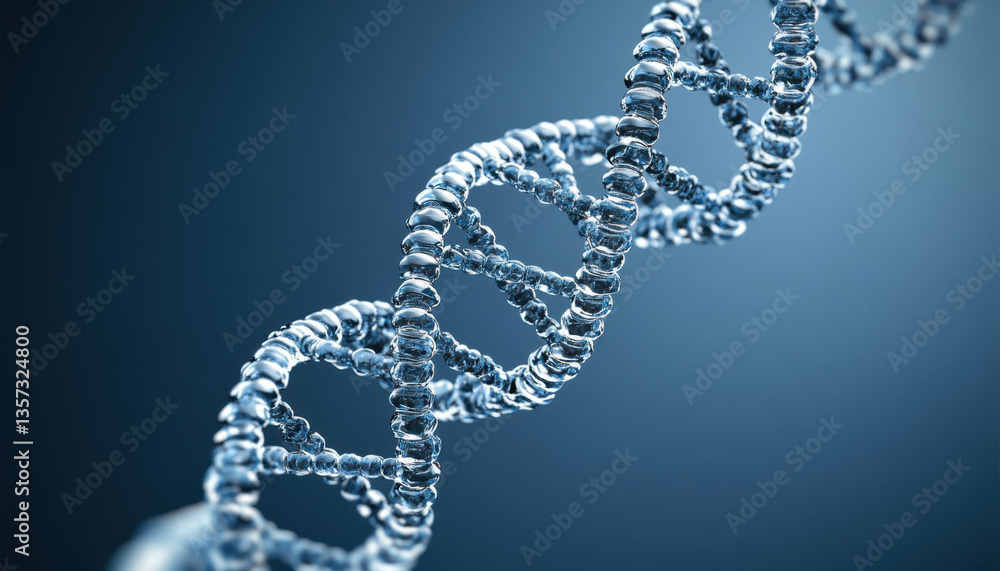Poster visual representation of dna structure on a dark blue backdrop highlighting the intricate design of 