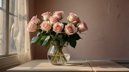Elegant Pink Rose Bouquet – Timeless Beauty & Romance | Soft & Delicate Floral Arrangement Ad