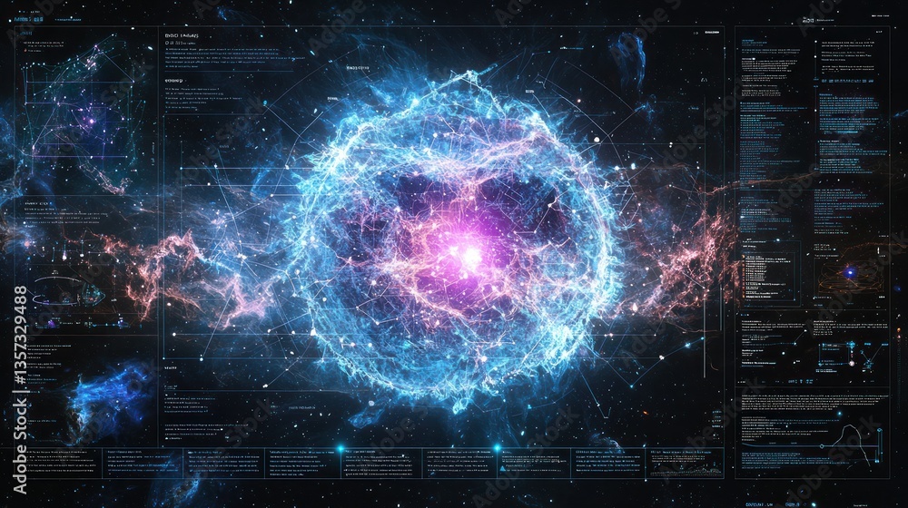 Poster an educational infographic showcasing the crab nebulaâ€™s structure and history in astronomy