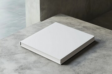 Premium Quality Picture of White Magazine Mockup on Concrete Table Album or Brochure 3D Rendering