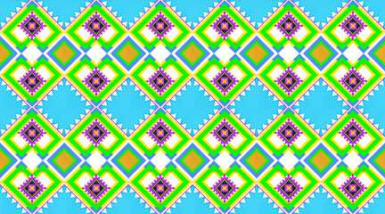 seamless colorful Plasticine textile wrapping paper border background art shape sqare and triangle