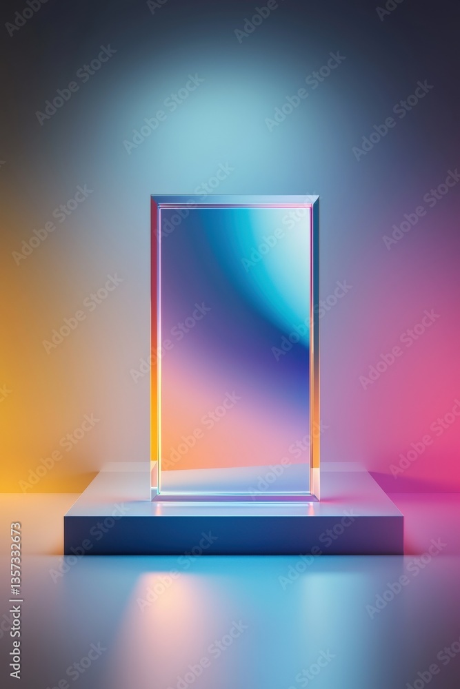 Poster a holographic card design highlighted with contrasting matte and glossy textures
