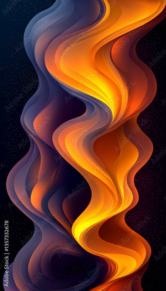 Poster abstract flowing waves background. dynamic liquid shapes. swirling gradient design element.