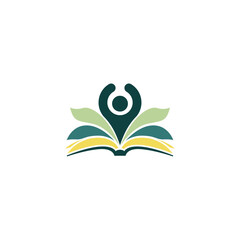 Logo design of an abstract person with a school cap on top, symbolizing education, learning, and academic achievement in a modern and simplified style.

