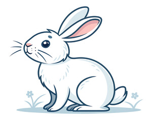 Obraz premium rabbit silhouette vector illustration on white background