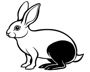 Fototapeta premium rabbit silhouette vector illustration on white background