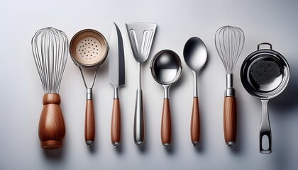 utensils on a clean background cut out stock