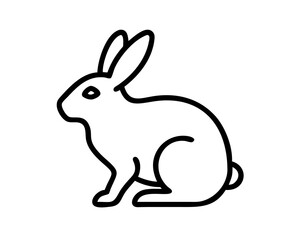 Obraz premium rabbit silhouette vector illustration on white background