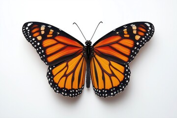 Fototapeta premium Closeup of Vibrant Monarch Butterfly - Detailed Insect Wings in Natural Habitat Ecosystem