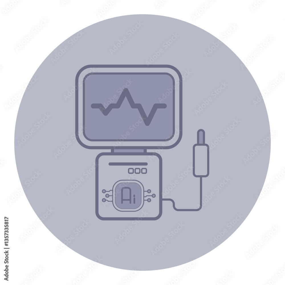 Poster health monitoring device with graphical display showing vital signs. concept of advanced healthcare 